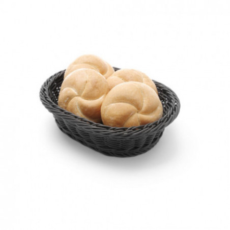 Oval bread basket - 250x190x65 mm black PP
