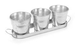 3 buckets with tray - 365x130x(H)125mm