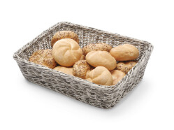 Angled bread basket - 400x300x90/120mm black PP
