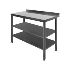 Arbetsbänk med 2 hyllplan - svetsad - 70 cm djup