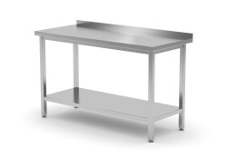 Arbetsbord med bakkant - + hylla 1200x700x850mm självmontering