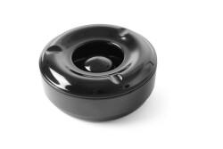 Ashtray windproof round 145 mm - black melamine