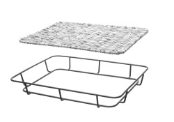 Bakery basket with s.s. rim - 400x300x50 mm black PP