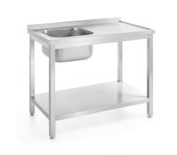Bord med diskho vänster och hylla L - 1000x700x850 mm självmontering