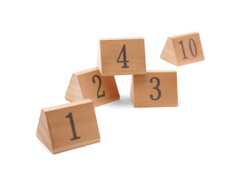 Bordsskyltar numrerade - 1 till 10 trä 55x48x44 mm