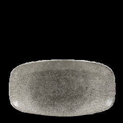 Churchill Raku Quartz Black Chefs Oblong Tallrik 15,3x29,8cm