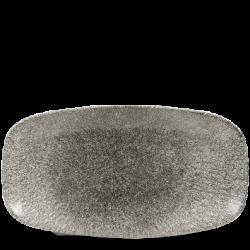 Churchill Raku Quartz Black Chefs Oblong Tallrik 18,9x35,5cm