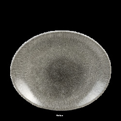 Churchill Raku Quartz Black Orbit Oval Tallrik 27cm