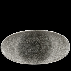 Churchill Raku Quartz Black Oval Chefs Tallrik 17,3x34,7cm
