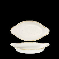 Churchill Stonecast Barley White Intermed Oval Eared Dish 12,5x23,2cm