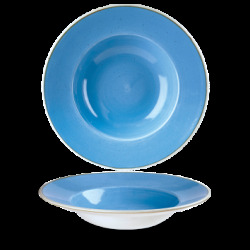 Churchill Stonecast Cornflower Blue Profile Wide Rim Bowl Large 28cm