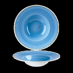 Churchill Stonecast Cornflower Blue Profile Wide Rim Bowl Med 24cm