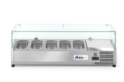 Cooling display s/s 8x GN 1/4 - with glass display Hendi