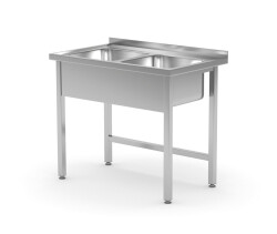 Diskbänk 1000x600x850mm med dubbla hoar om 400x400x250mm