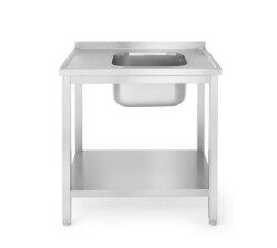 Diskbänk 800x600x850mm med hylla och ho 400x400x250mm på höger