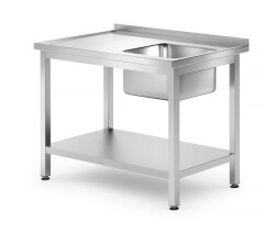 Diskbänk med ho höger och hylla - 1000x700x850 mm självmontering