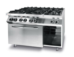 Gasspis Kitchen Line - 6 brännare och konvektionsugn GN1/1, 1200x700x900mm
