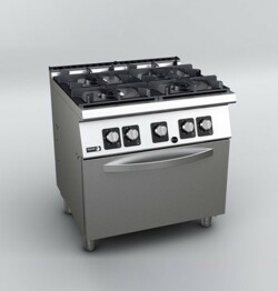 Gasspis med 4 brännare och elektrisk ugn