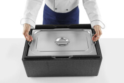 Gastronorm lid s.s. 2/3 - with slots for handles BudgetL
