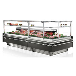 Hörndisk 90° Innerhörn Barcelona rak front, 1470x1150x1290mm, med kylförvaring under