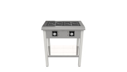 Induktionsspis pro, 2 runda zoner Ø270mm, 785x488x900mm, Norqi