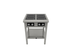 Induktionsspis semipro, 4 runda plattor, Ø220, 700x650x900mm, Norqi