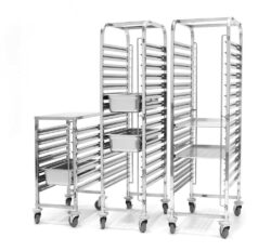 Kantinvagn i rostfritt - flatpack