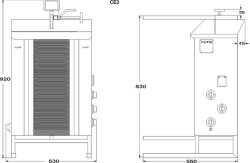 Kebabgrill Potis CE3 - Glaskeramisk