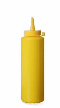 Klämflaska, gul, 0,2L Från Hendi