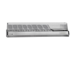 Kylränna med glastopp 6x 1/4 GN - 1496x336x450mm - Fagor
