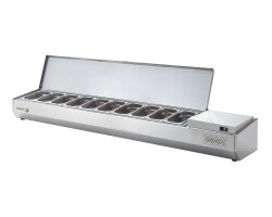 Kylränna med rostfritt lock 10x 1/4 GN - 2240x336x450mm - Fagor