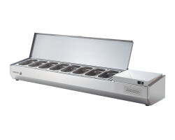 Kylränna med rostfritt lock 8x 1/4 GN - 1790x336x450mm - Fagor