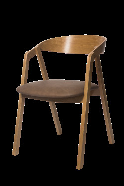 Laura stol i ek med mörkbrun PU