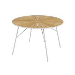 Marguerite bord - vit/teak Ø 110