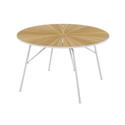 Marguerite bord - vit/teak Ø 120
