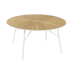 Marguerite bord - vit/teak Ø 140
