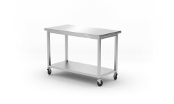 Mobilt bord med hylla - 1200x600x850mm