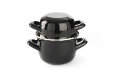 Mussel pan black enamel 120 mm - 0,8 l