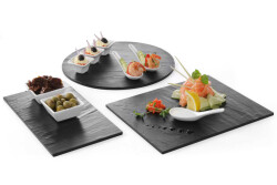 Plateau round 430x7 mm - melamine slate look