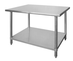Rostfri bänk 120x60 cm med hylla