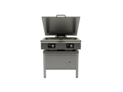 Stekbord 2 zoner, 890x846x900mm - välj mellan 65, 90, 120 och 150mm djup panna
