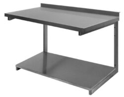 Vägghängd bänkskiva med hyllplan - svetsad - 70 cm djup