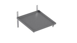 Vägghylla snedställd för diskkorg - med aluminium skenor