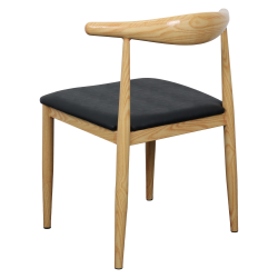 Camilla Stol i metall och svart PU-läder