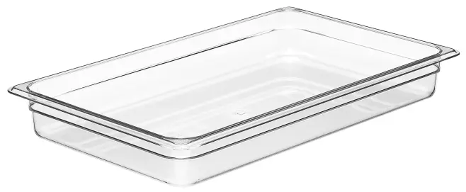 genomskinlig plastkantin vit bakgrund