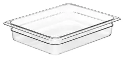 plastkantin cambro genomskinlig på vit bakgrund