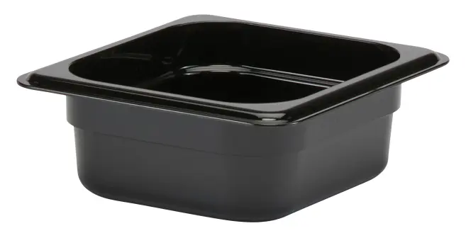 1/6 svart GN kantin i plast
