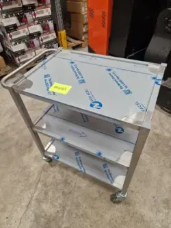 Serveringsvagn, rostfri med 3 hyllor