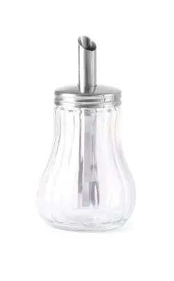 Sockerdispenser i glas och rör i rostfritt stål - 80x140 mm