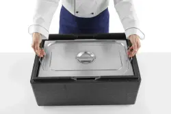 Gastronorm lid s.s. 2/3 - with slots for handles BudgetL